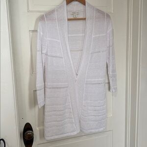 Coldwater Creek Women's White Linen Cardigan size medium